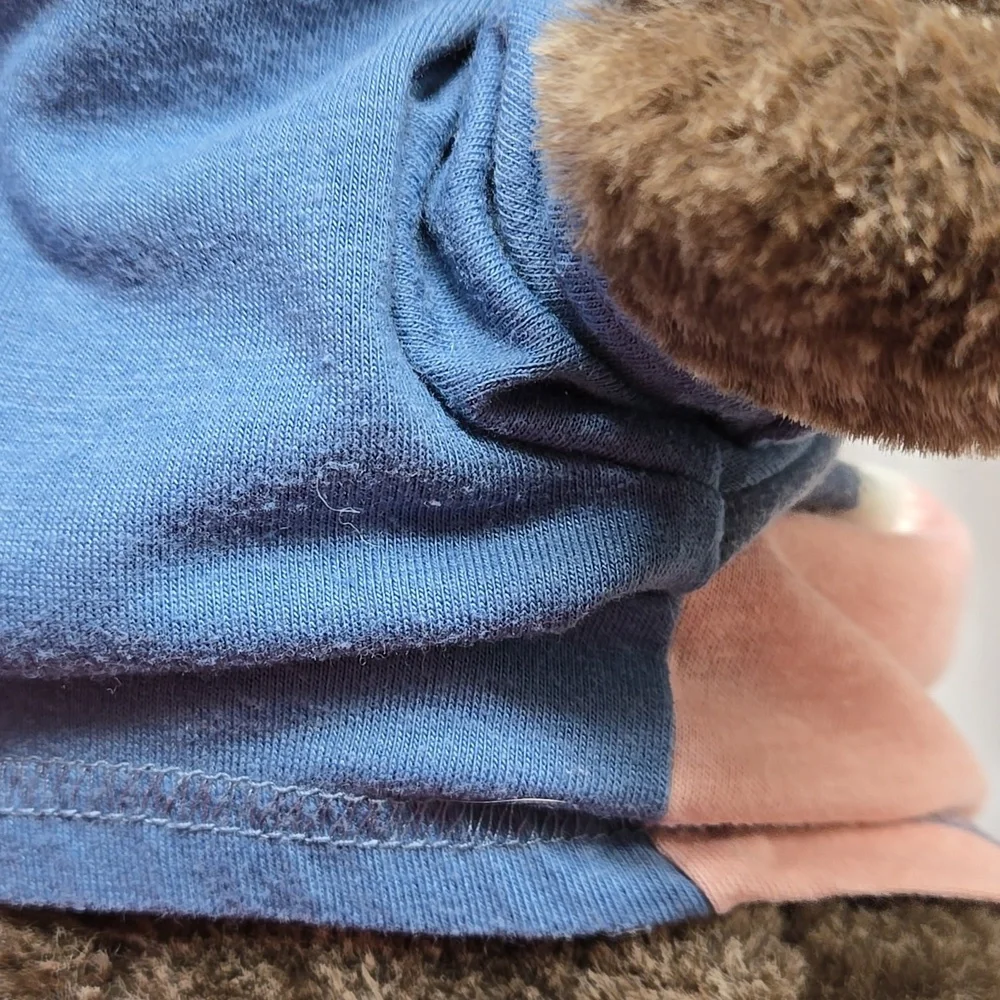 Dog T-shirt, Blue, White, Pink, Mock Tie-dye, Crew Neck, Sz Med, Jersey Knit